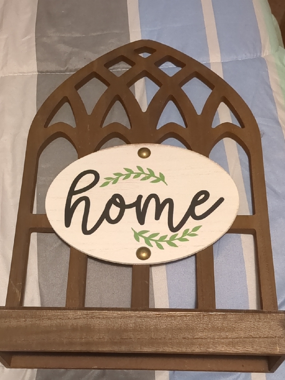 Sign Of The Times Rustic Wood Cathedral Arch 'home' In White Oval
